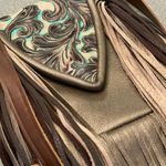 Hide Junky Metallic bronze and accents in turquoise and brown embossed crossbody purse Photo 8