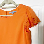 Antonio Melani Orange Laser Cut Floral Short Sleeve Blouse Size XS Photo 1