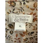 Christopher & Banks Quality Linen Ditzy Leaf Floral Print Jacket Cottagecore Shacket Earth-tones XL Photo 6