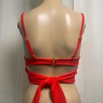 LPA New  Vibrant Red Ribbed Bikini Top Photo 1