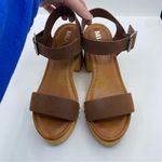 MIA  Nira Sabrinda Faux Leather Y2K Chunky Heel Cognac Sandal Size 9.5 Photo 1