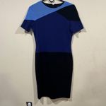Misook NWOT  Blue Asymmetrical Midi Dress size small petite career Photo 0