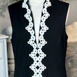 J Howard Black Shift Dress White Embroidered Lace Womens Holiday Party Office 12 Photo 1