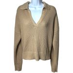 J. Crew Collared Beach Knit Sweater Tan Coastal Preppy Academia Old Money M Size M Photo 0