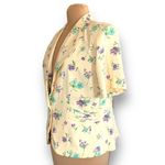 Vintage Miranda K Blazer Yellow Floral Detail Short Sleeve Structured Jacket Purple Size 14 Photo 1