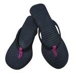 Crocs Black and Pink Sandals Wedge Flip Flop Sandal 9 Photo 0