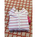 Talbots T by  Quarter Zip Pullover size small Pink Ombré Striped French Terry Photo 7