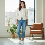 Catherine Malandrino Cream Knit Cardigan Photo 1