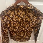 NWT Doen Sheila Button Shirt Top Blouse Fern Grove Floral XS Brown Photo 5