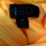 NBD Marilyn Ruffle Lace Corset Back Dress Mini Fit Flare Canary Yellow XS Photo 3