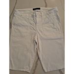 American Living Size 10 4 Pocket White Cropped Utility Style Jean Shorts Photo 0