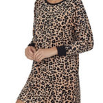 Kate Spade New York Brushed Jersey Animal Print Long Sleep Shirt sz Medium Photo 0