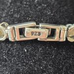 7" Sterling Silver Round Marcasite Stone Link Tennis Bracelet Photo 4