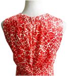 Tory Burch Silk Blend Floral Coral White Sheath Dress Size 10 Knee Length Photo 11