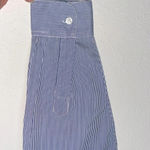 Vintage Western cowgirl blouse medium long sleeve pin stripe Americana top Blue Photo 2