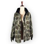 American Vintage VTG 90's Reversible Animal Print Brown Black Front Zip Womens Lightweight Jacket Photo 2