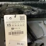 ZARA  Woman NWT Gray Velour Velvet High Rise Flared Stretch Ankle Pants XS Photo 4