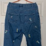 Vintage! Denim capri’s with cocktail embroidery Blue Size 12 Photo 2