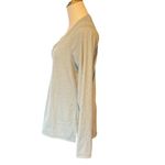 Athleta  Women’s Uptempo Ribbed Henley Long Sleeve. Green. Size Large. Photo 1