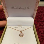 R.H.Macy & Co Sterling silver rose gold tone with fine crystal pendant necklace Photo 3