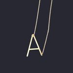 Initial Letter “A” gold minimalist necklace Photo 6