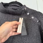 Tahari  Metallic Grey Button Detail Viscose Blend Sweater MSRP$88 NWT Photo 2