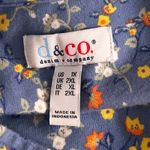 Denim And Co Womens Peplum Top Size 1X Prairie Floral Bohemian Festival Indie Blue Photo 5