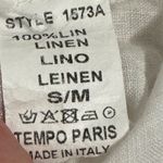 Tempo Paris M/M 100% Linen Tunic Coastal Grandma Frayed Hem Made in Italy Photo 6