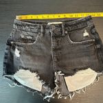 Garage  Black Cotton Mid-Rise Zip Fly Distressed Festival Shorts Women's Size 3 Photo 3