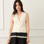 Karen Kane  Cream Knit ribbed Vest. Size Medium. NWT. Photo 6