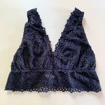 Altar'd State Anthropologie Navy Blue Lace Bralette US Large Photo 0