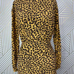 & Other Stories & Other Stories Dress Long Sleeve Mini Bodycon Leopard Print Brown Size US 0 Photo 4