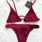 Zaful Raspberry Ruched Cheeky Bikini Photo 0