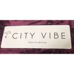 City Vibe Dress Velvet Floral Sweetheart Neck Puff Sleeve Tiered Maroon Size 0 Photo 4