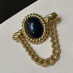 Monet Gorgeous Signed  Gold Tone / Blue Set Brooch Pin / Pendant Photo 1