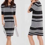 Lou & grey NWT - Black/Gray Speckled Striped Sweater Dress - Size L Photo 1