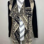 Lucky Brand Aztec Cream & Black Waterfall Open Cardigan Small Photo 1