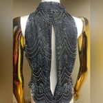 Papell Boutique  Shirt Womens Medium Halter Evening Metallic Sequins Cocktail Photo 4