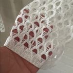 Crochet Long Sleeve Top loose knit bell sleeve cropped white medium stretch Photo 1