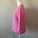 Ralph Lauren Lauren VNeck Striped Lightweight Sweater Pink/White Size Large Photo 3