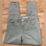 Madewell High Riser Crop 10” Women’s Size 26 Sage Green Cotton Blend Denim Jeans Photo 11