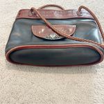 Brighton Vintage Purse Women Brown Croc Embossed Trim Black Leather Shoulder Photo 9