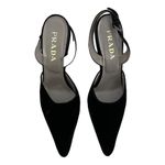 Prada Black velvet Slingback wedge Heels Photo 2