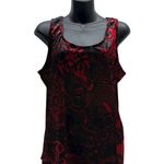 Avenue Y2K Whimsygoth Velvet Burnout Tank Top Red Size 1X Photo 0