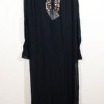 Mimi Liberte NWT  x Michael Klein Black Long Ruffle Front Dress Size Small Photo 0