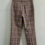 Derek Lam 10 Crosby High Rise Kick Flare Plaid Gray Pink Trouser Pants Photo 5