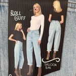 Simple Society  High waist rise balloon jean jeans roll cuff NEW NWT light wash Photo 5
