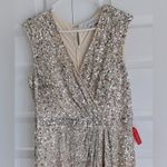 Mac Duggal 5489 Cap Sleeve Sequined High Slit Maxi Gown- NWT Photo 4