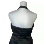 Papell Boutique PAPELL Women's Boutique 90s Knee Length Dress Satin Sz 10 Halter Strap Black Photo 5