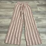 Rewind Linen Brown, Pink & White Striped Elastic Waist Pull On Pants Size XS Photo 2